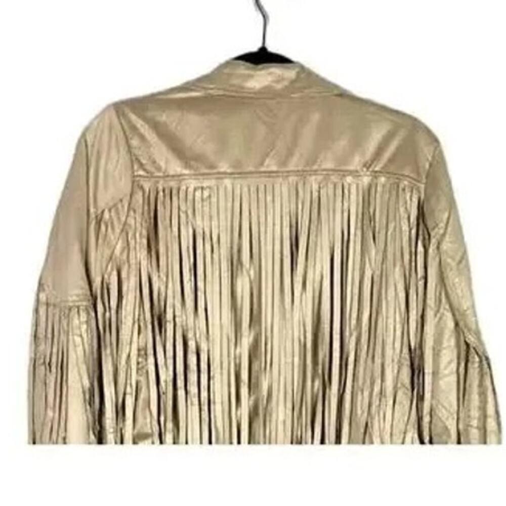 NWT Miss Sparkling Soft Faux Western Fringe Suede Lined Jacket Coat M CreamBeige - Picture 7 of 15